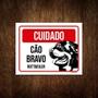 Imagem de Kit 10 Placas Cuidado Cão Cachorro Bravo Rottweiler 27X35