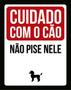 Imagem de Kit 10 Placas Cuidado Cão Não Pise Nele Poodle 36X46