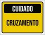 Imagem de Kit 10 Placas Cuidado Cruzamento Amarelo 36X46