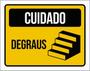 Imagem de Kit 10 Placas Cuidado Degraus Amarela 36X46