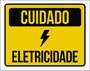 Imagem de Kit 10 Placas Cuidado Eletricidade Amarela Ícone 36X46