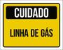 Imagem de Kit 10 Placas Cuidado Linha De Gás Amarelo 36X46