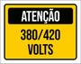 Imagem de Kit 10 Placas De Atenção 380 420 Volts 36X46