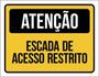 Imagem de Kit 10 Placas De Atenção Escada Acesso Restrito 36X46