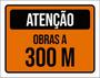 Imagem de Kit 10 Placas De Atenção Obras A 300 Metros 36X46