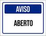 Imagem de Kit 10 Placas De Aviso Aberto 36X46