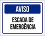 Imagem de Kit 10 Placas De Aviso Escada De Emergência 36X46