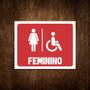 Imagem de Kit 10 Placas De Banheiro Feminino Acessibilidade Deficiente