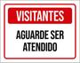 Imagem de Kit 10 Placas De Visitantes Aguarde Ser Atendido 36X46