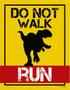 Imagem de Kit 10 Placas Dont Walk Run Dinossaur