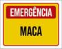 Imagem de Kit 10 Placas Emergência Maca Amarelo 36X46