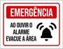 Imagem de Kit 10 Placas Emergência Ouvir Alarme Evacue 36X46