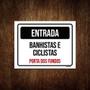 Imagem de Kit 10 Placas Entrada Banhista Ciclistas Porta Fundos