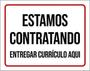 Imagem de Kit 10 Placas Estamos Contratando Currículo 36X46