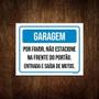 Imagem de Kit 10 Placas Garagem Não Estacione Frente Portão