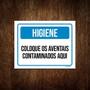 Imagem de Kit 10 Placas Higiene Coloque Aventais Contaminados Aqui