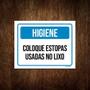Imagem de Kit 10 Placas Higiene Coloque Estopas Usadas No Lixo
