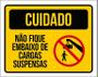 Imagem de Kit 10 Placas Não Fique Embaixo Cargas Suspensas 27X35