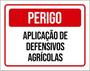 Imagem de Kit 10 Placas Perigo Aplicação Defensivos Agrícolas 36X46