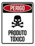 Imagem de Kit 10 Placas Perigo Caveira Produto Tóxico 36X46