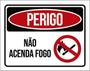 Imagem de Kit 10 Placas Perigo Não Acenda Fogo Ícone 36X46