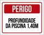 Imagem de Kit 10 Placas Perigo Profundidade Piscina 1M40 36X46