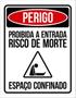 Imagem de Kit 10 Placas Perigo Proibida Entrada Risco 36X46