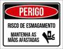 Imagem de Kit 10 Placas Perigo Risco Esmagamento 36X46