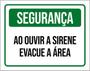 Imagem de Kit 10 Placas Segurança Ao Ouvir Sirene Evacue 36X46