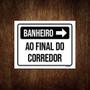 Imagem de Kit 10 Placas Sinalização - Banheiro Final Do Corredor