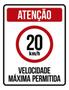 Imagem de Kit 10 Placas Velocidade Máxima 20Km Máximo 36X46