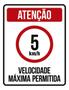 Imagem de Kit 10 Placas Velocidade Máxima 5Km Máximo 36X46