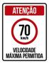 Imagem de Kit 10 Placas Velocidade Máxima 70Km Máximo 36X46