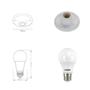 Imagem de Kit 10 Plafons Kin PVC Redondo e 10 Lampadas 9w Taschibra