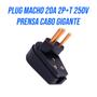 Imagem de Kit 10 Plug Macho 20A 2P+T Pino prensa cabo gigante bipolar 250V Ilumi