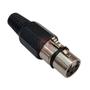 Imagem de Kit 10 Plug Xlr Fêmea Metal Simples Cromado Dreamer