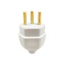 Imagem de Kit 10 Plugue Pino Macho 2p+t 10A Oco Branco Com Inmetro 110V/220V Bivolt