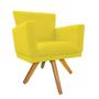 Imagem de Kit 10 Poltrona Cadeira Decorativa  Mind Base Giratória Sala de Estar Recepção Escritório Suede Amarelo - KDAcanto Móveis