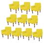 Imagem de Kit 10 Poltrona Cadeira Decorativa  Mona com Strass Sala de Estar Recepção Escritório material sintético Amarelo - Damaffê Móveis