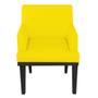 Imagem de Kit 10 Poltrona Cadeira Decorativa  Vitória Pés Madeira Sala de Estar Recepção Escritório Consultório material sintético Amarelo - Damaffê Móveis