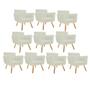Imagem de Kit 10 Poltronas Cadeira Decorativa Cloe  Pé Palito Para Sala de Estar Recepção Escritório Corinho Branco - KDAcanto Móveis