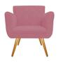 Imagem de Kit 10 Poltronas Cadeira Decorativa Cloe  Pé Palito Para Sala de Estar Recepção Escritório Suede Rosa Bebê - Damaffê Móveis