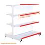 Imagem de KIT - 10 Porta Etiqueta Simples 90cm Vermelho com Acrílico New Plus/Plus - SA Gôndolas