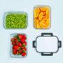 Imagem de Kit 10 Pote de Vidro Hermético Canelado 370ml Marmita Fitness Freezer Microondas