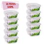 Kit 10 Pote Tampa Hermetica Quadrado de Vidro 320ml Alimento - PRATICASA Imagem de Kit 10 Pote Tampa Hermetica Quadrado de Vidro 320ml Alimento