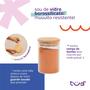 Kit 10 potes de vidro 250ml com tampa de bambu herméticos redondos - Tüd - TUD Imagem de Kit 10 potes de vidro 250ml com tampa de bambu herméticos redondos - Tüd