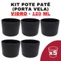 Imagem de Kit 10 Potes de Vidro Jateado Patê Preto 120ml