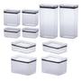 Imagem de Kit 10 Potes Hermético 580ml / 770ml / 1,3L / 1,8L e 2,6L
