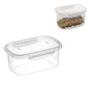 Imagem de Kit 10 Potes Marmita Retangular Com Tampa Travas 850ml