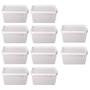 Imagem de Kit 10 Potes Para Alimentos Retangular 13,5x9x9,7 Cm 810 ML